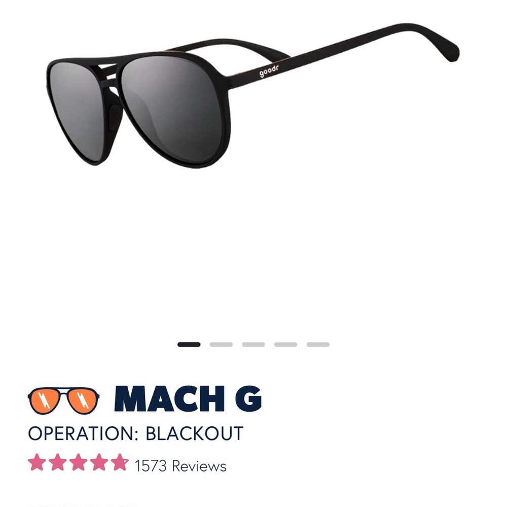 goodr Mach G "Operation: Blackout" Black Aviator Sunglasses unisex